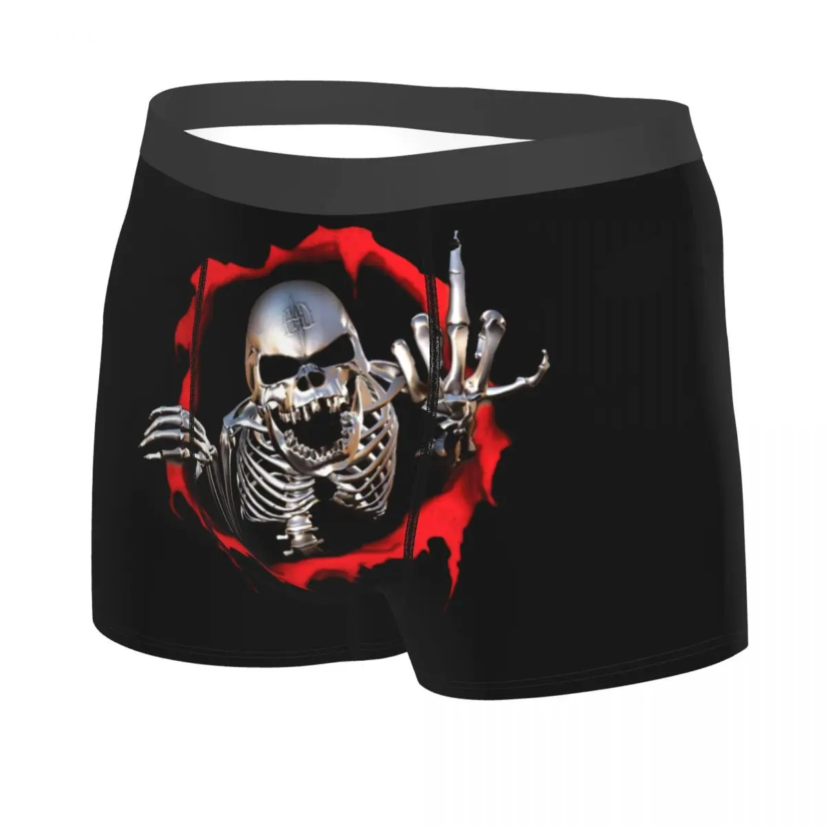 Custom Male A3484c09-c564-4596-b85b-7efafa5f1fdb Men Underwear Gothic Skeleton Boxer Briefs Stretch Shorts Panties Underpants