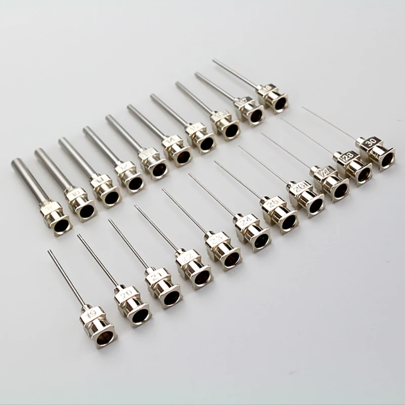 12pcs 1 Inch 304 Stainless Steel Blunt Tip Glue Dispensing Needles 8-30G All Metal Needle