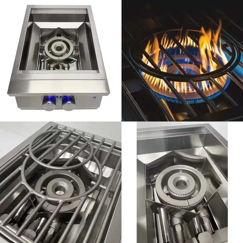Side Large Burner Outdoor Kitchen BBQ Grill Drop in Side Large Burner High Power Grill