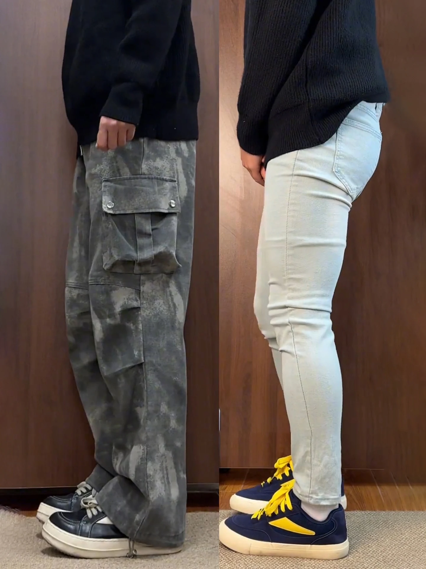 

Мужские американские камуфляжные рабочие брюки с широкими штанинами, свободные, прямые, слегка расклешенные, в пол, для повседневной носки