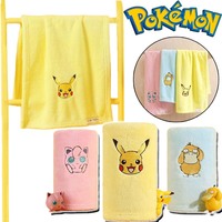 Pokemon Pikachu Cotton Towel Cartoon Bathroom Face Towel Strong Absorbent Soft Non-shedding Men and Women Thickened Towel Gifts