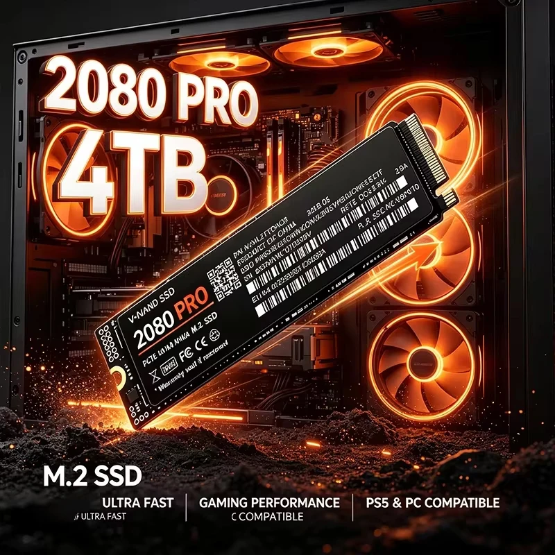 2080 PRO PCIe4.0 M.2 2280 NVMe SSD, SSD interno de alta velocidade, 500 GB, 1 TB, 2 TB, 4 TB, para PS5, portátil para jogos, PC de mesa, unidade de jogos.