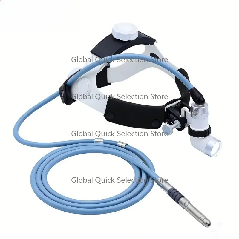 Medeasy LED Optical Fiber Headlight Surgical Head Lamp with 2m Wolf Light Guide Cable for D-ental Ve-terinary ENT Examination