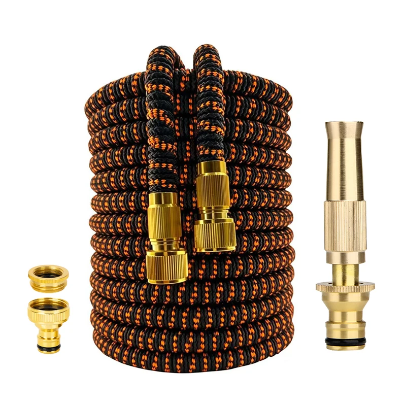 Pure Copper Nozzle Expandable Water Pipe Garden Flexibility Hose Garden Farm Irrigation Cleaning Supplies HighPressure Water Gun