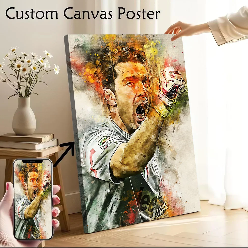 Pôster Personalizável de Gianluigi Buffon, Pintura em Tela Impressa para Decoração Estética de Arte de Parede na Sala de Estar