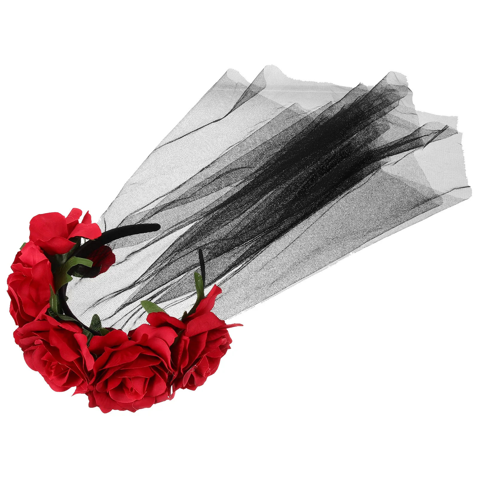 

Gauze Cloth Rose Flower Headdress Women Headwear Hair Accessories Wedding Party GothRoseHeadb Women Headwear s