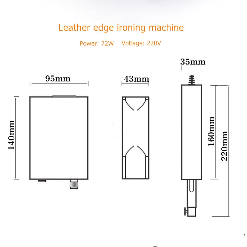 Machine à repasser les bords du cuir, chauffage électrique, contrôle de la température, fer à souder électrique, outil de pressage de fil de cuir,