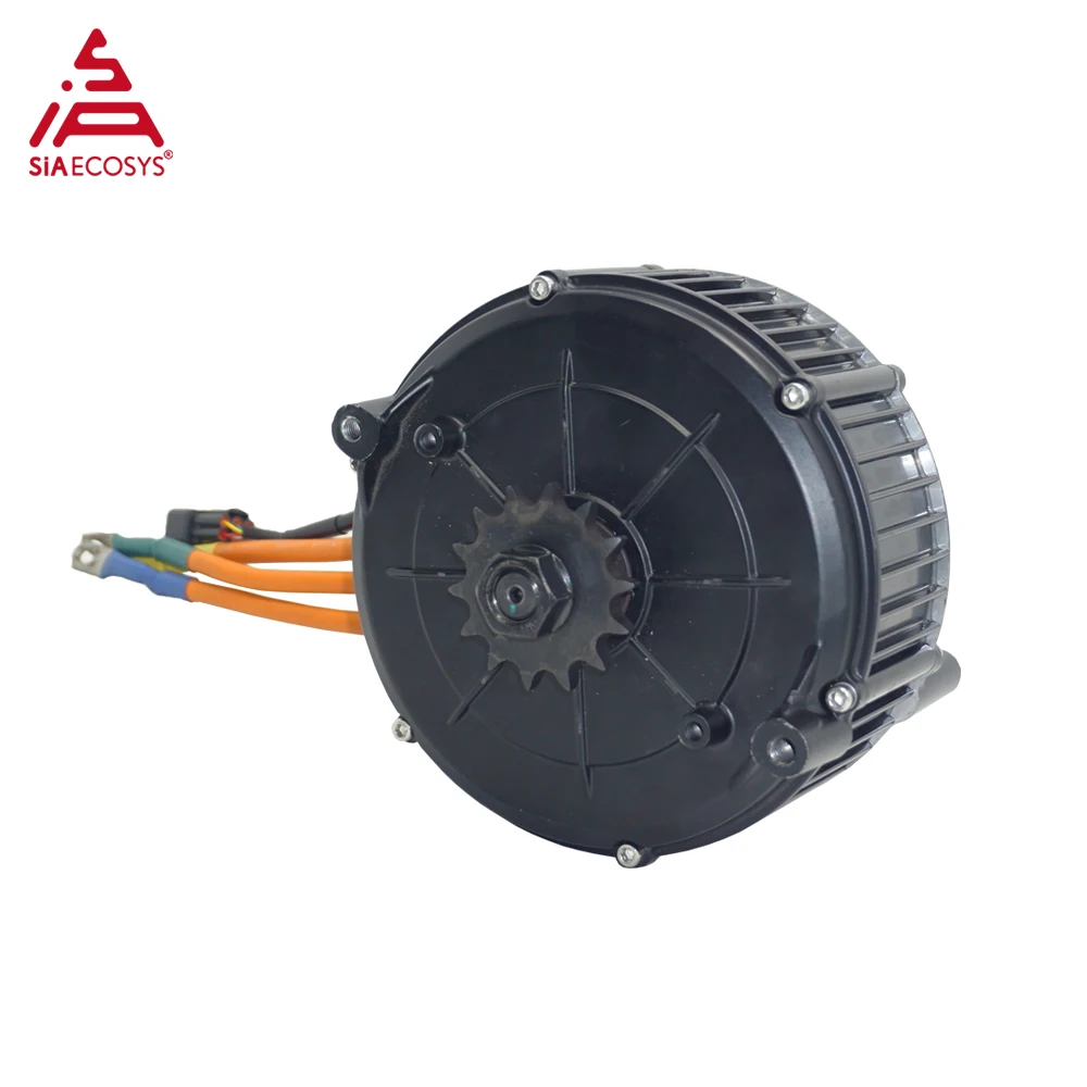 QSMOTOR QS165 V2 5000W 72V 35H PMSM Mid Drive Motor with 800mm Phase Wires with 428 14T Sprocket or Belt for E-Motorcycle