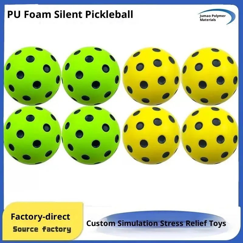 1Pc PU Foam Silent Pickleball, High Bounce Quiet Practice Ball for Indoor Use