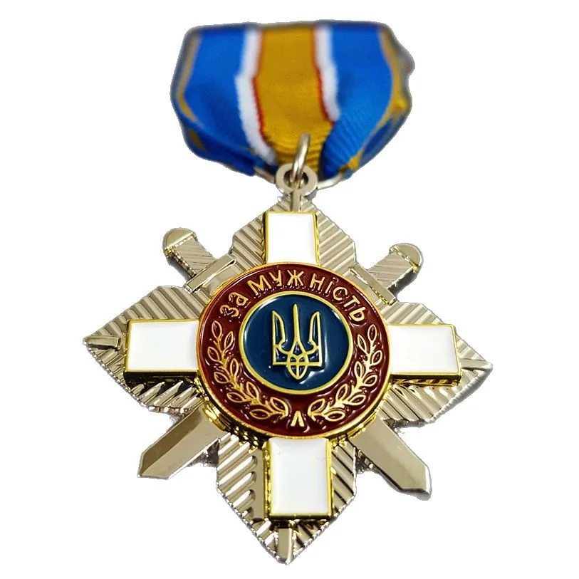 Reproduction of the Ukrainian Medal of Bravery and Courage Badge Chernobyl Rescue Medal Badge Collection