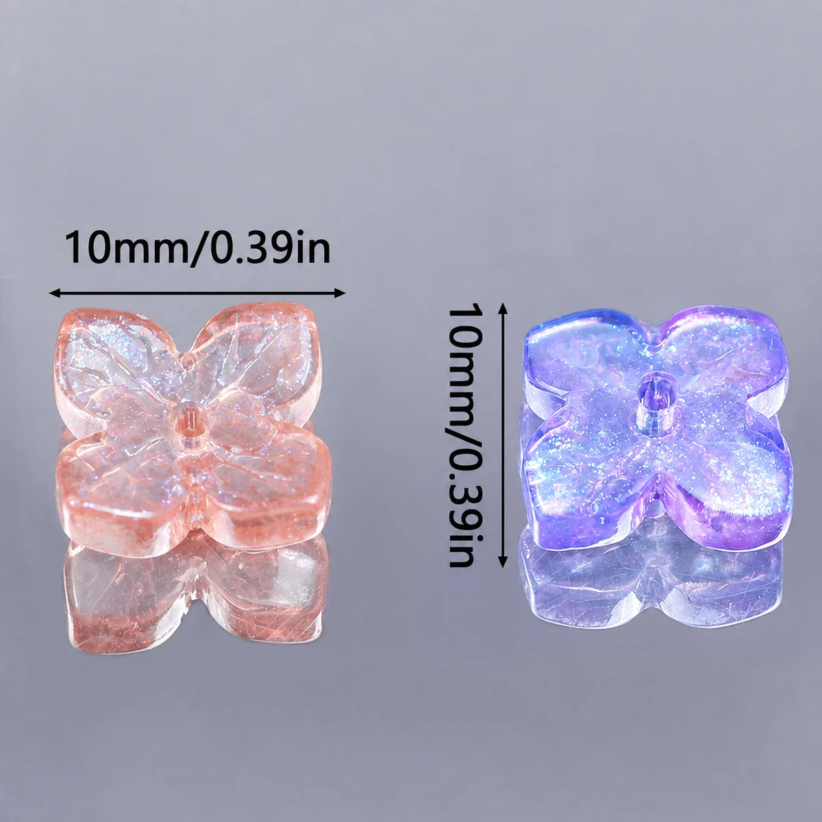 50-150Pcs 10mm Multicolor Hydrangea Petals Crystal Glass Beads for Jewelry Making Bracelet Necklace Keychain DIY Accessories