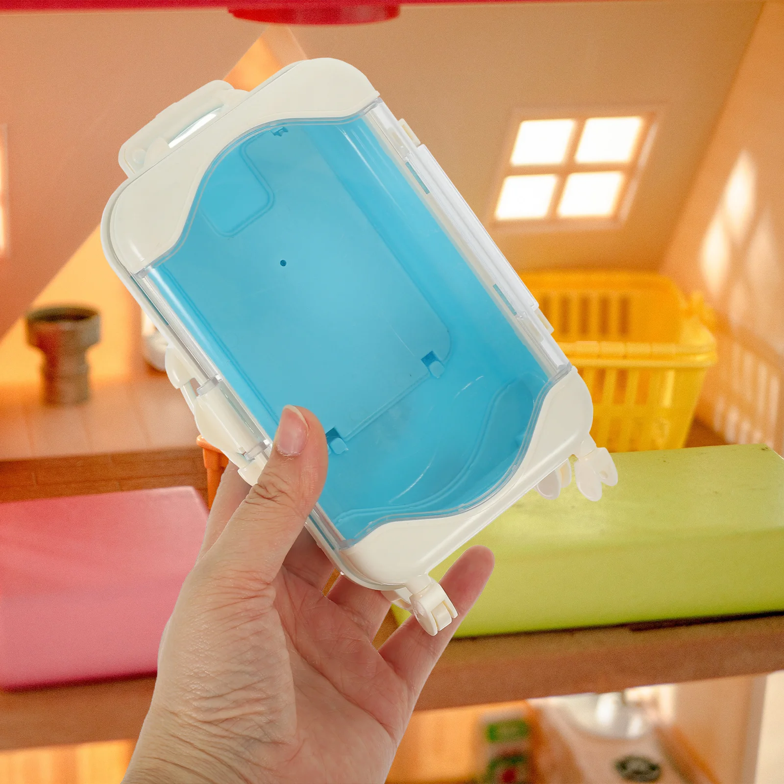 Minikoffer voor poppenhuis miniatuur bagage reisaccessoires kinderkamer decor plastic meubelset