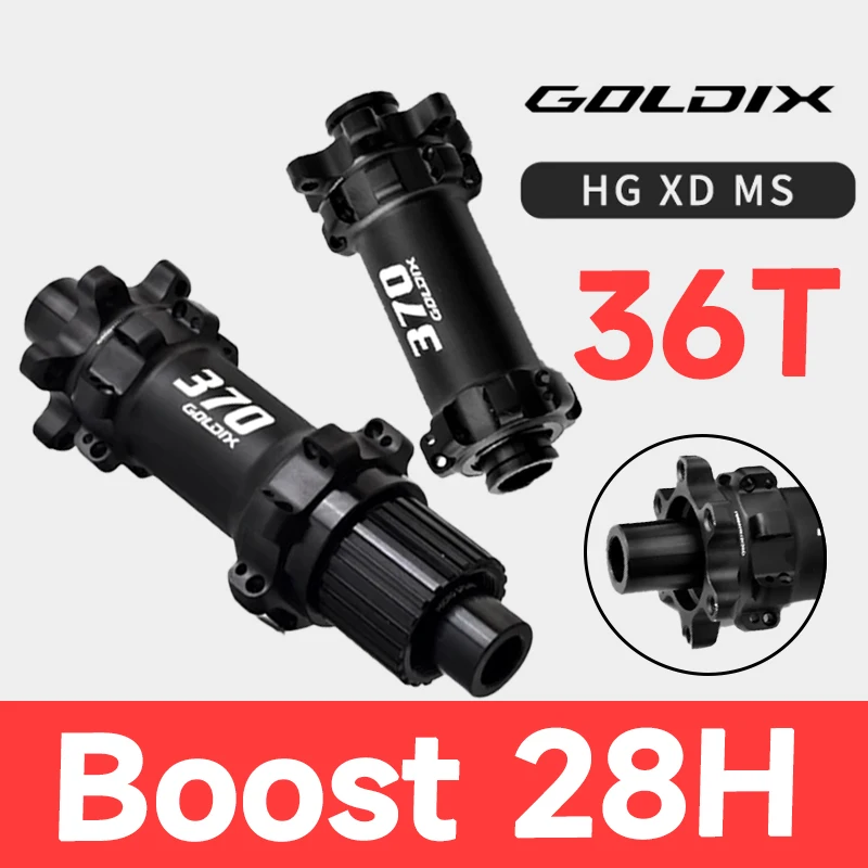 

Goldix M370 28h Boost Hub 36t Ratchet Straight Pull Front 15x110 Rear 12x148 HG XD 12v Micro Spline for Mountain Mtb Bike