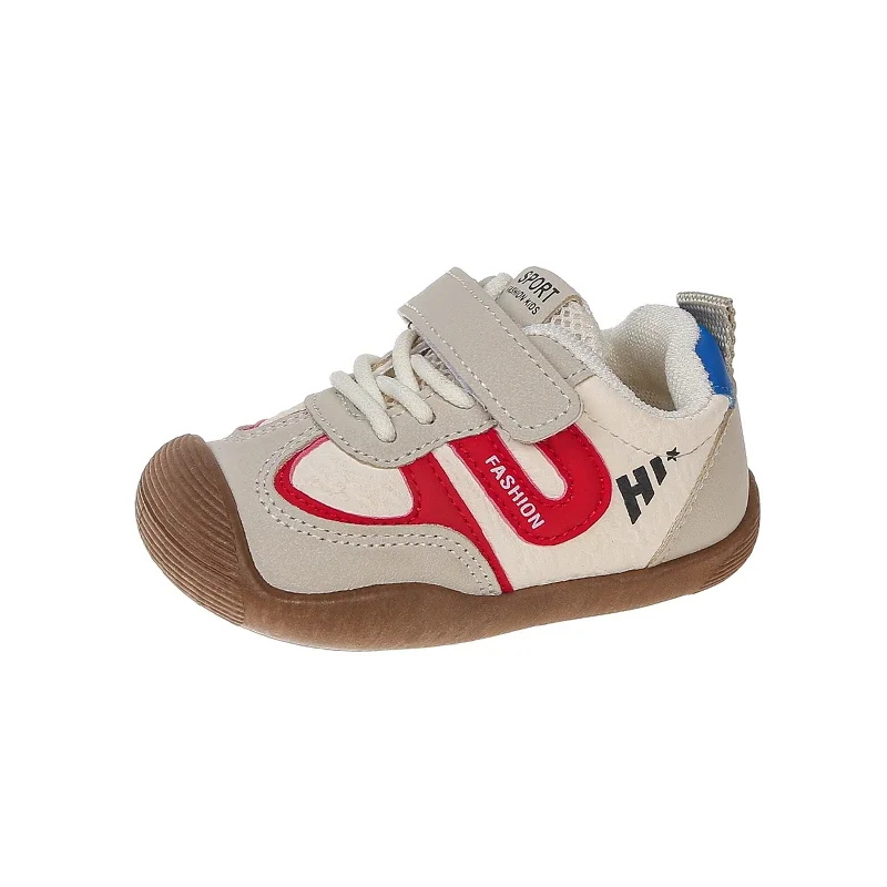 Toddler Retro Casual Sneakers, Anti-Collision Toe Hook and Loop Walking Shoes, Soft Non Slip Baby Trainers Spring Autum