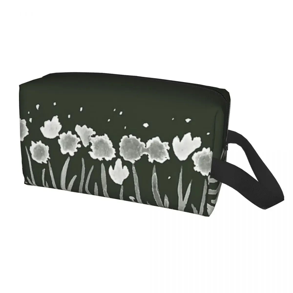 Alliums  Daffodils Watercolor Painting Polyester Men Business Portable Storage Bag Women Travel Cosmetic Bag Hanging Wash Pouch