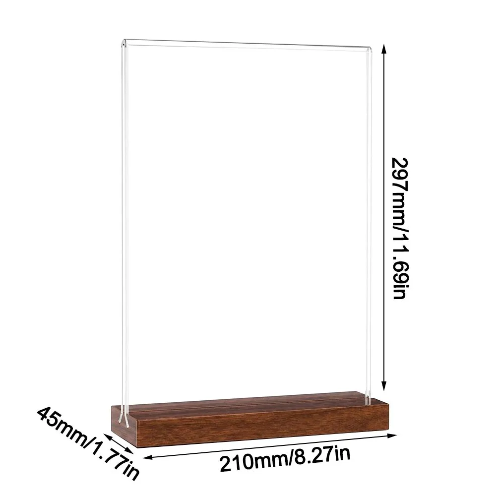 Durable A4/A5/A6 Desk Display Stand Double Side Clear Acrylic Menu Stand Holder Transparent Photo Holder Hotel