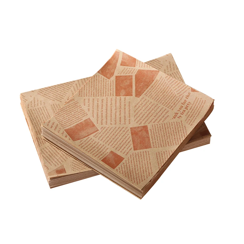 Papier résistant à l'huile pour emballer le Sandwich, emballage de hamburger, pain frit, friteuse, cuisson à l'air, assiette en papier, tapis, accessoires, 50/100 pièces