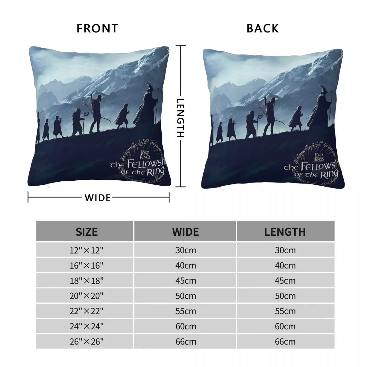 Pillow Cover Adventure L-Lords Of The R-Rings Graphic Cushion Cover Vintage Pillow Case For Sofa Car Home Decor Pillowcases