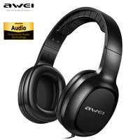 Awei GM-6 Wired Professional Headphone with Wire Control Game Wired Headset With Mic 3.5mm AUX Plug For PC Computer Laptop