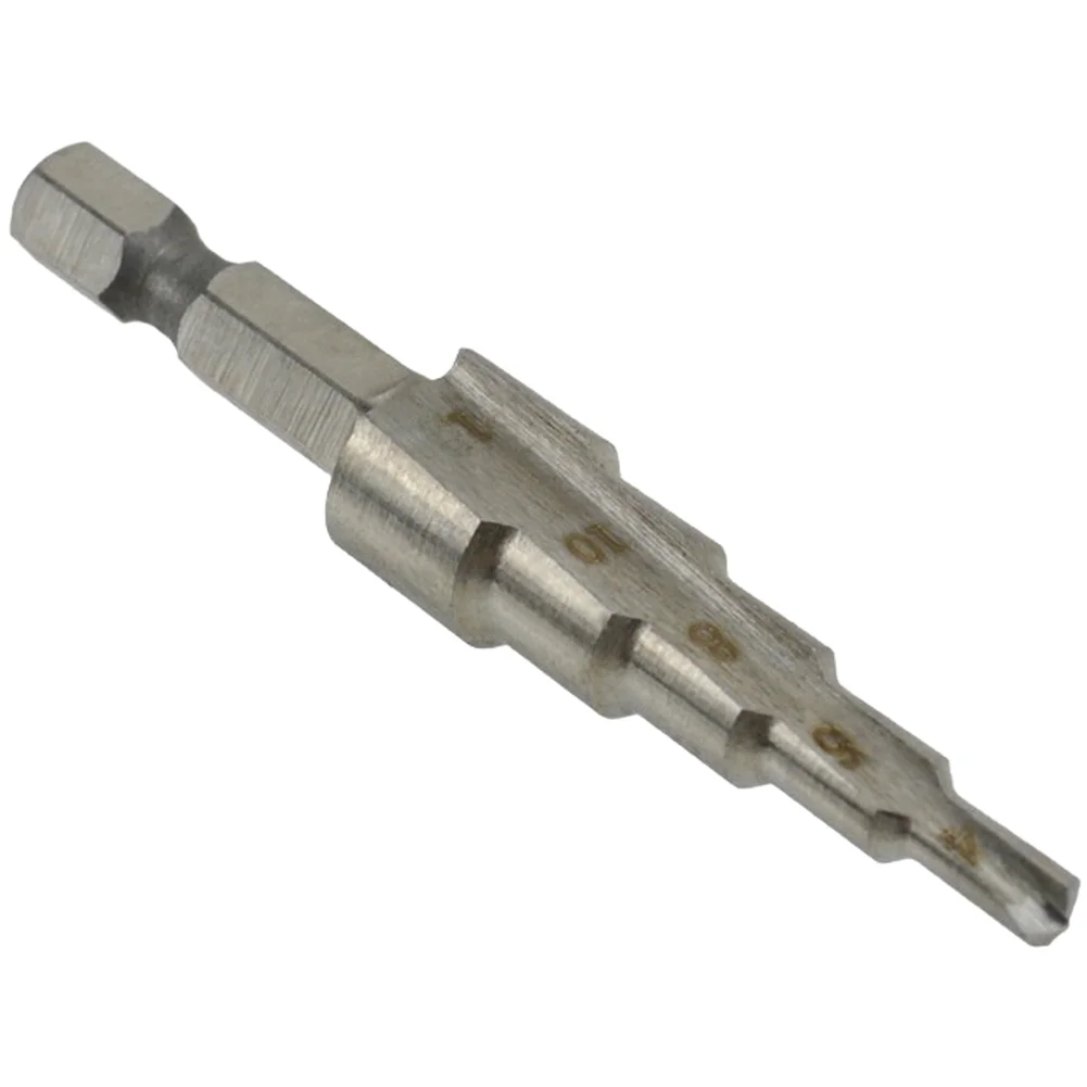 3PCS HSS 4241 Hexagonal Shaft Step Drill Bit Set Featuring Straight Flute for Metal Wood Plastic Drilling Applications