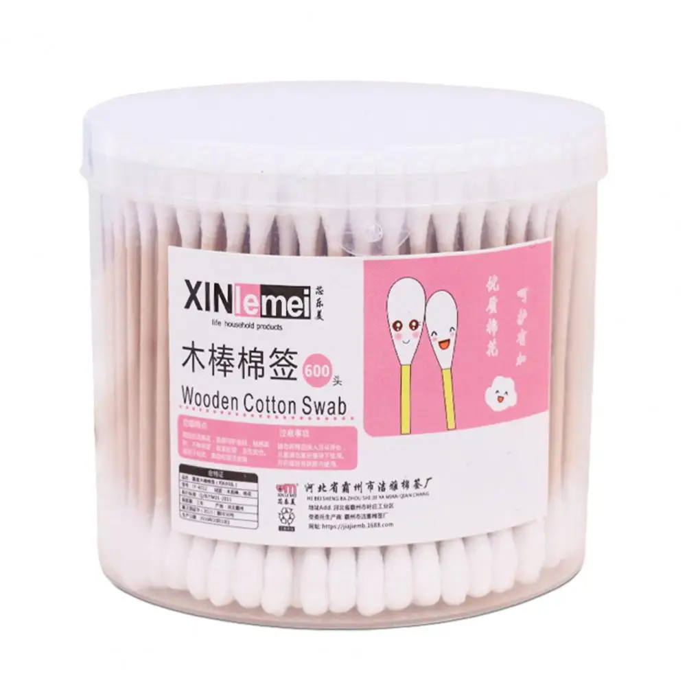 

Boxed Cotton Swabs Multi-functional Disposable Cotton Swabs with Wooden Sticks Storage Box Ideal for Makeup Care 300/500 Pcs Ear