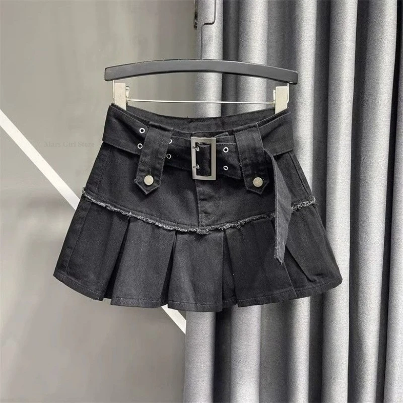 

Y2k Retro Streetwear Denim Skirt Women Summer Sexy Punk A-Line High Waist Harajuku Denim Mini Skirt Hottie All-match Short Skirt