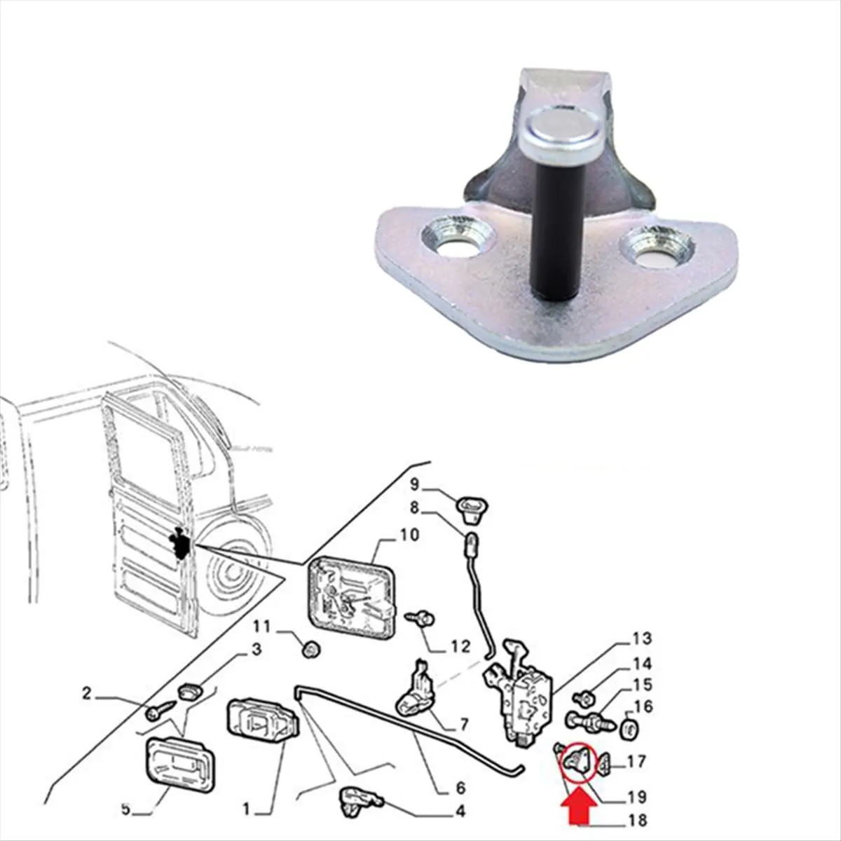 For FIAT DUCATO 94-06 Jumper Relay Boxer Rear Door Catch Strike New Arrivals