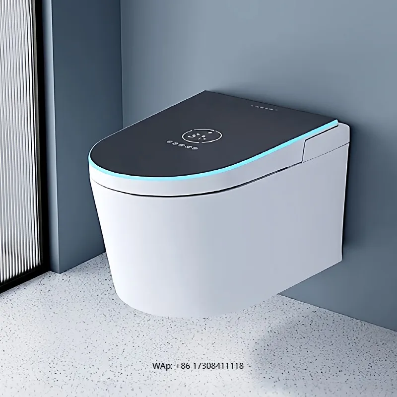 Wall Hung Full Function Bidet Black Wc Mount Closet Oem Automatic Modern Heating Electric Flush Water Smart Toilet