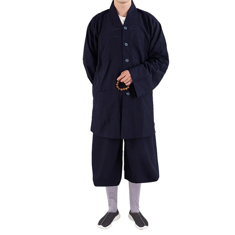 Ensemble traditionnel de vêtements bouddhistes chinois pour hommes, tenue de moine, hauts et pantalons, vêtements bouddhistes, uniforme de Kung Fu, Arts martiaux