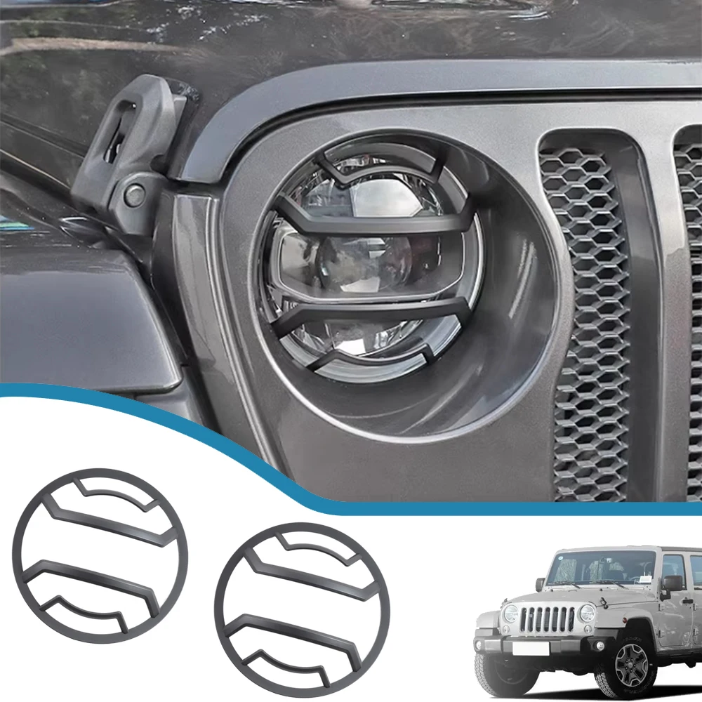 

Car Front Headlight Lamp Guard Decoration Cover for Jeep Wrangler JL Gladiator JT 2018-2022 Lamp Hoods Exterior Accessories ABS