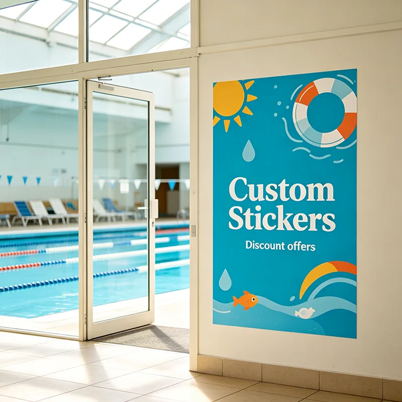 Any Size 100cm Custom Stickers Suitable Hotel Supermarket Bookstore Beauty salon Swimming Pool Gymnasium Discount Promotion
