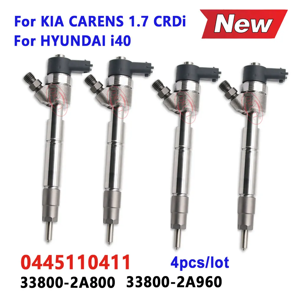 0445110411 Common Rail Injector 0445 110 411 Diesel Sprayer 338002A960 338002A800 for HYUNDAI i40 KIA CARENS 1.7 CRDi 4PCS