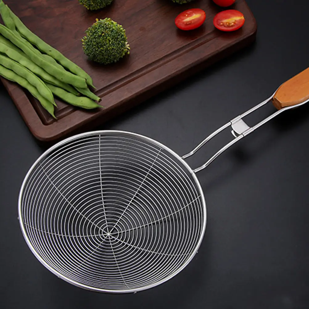 

Stainless Steel Grease Catcher Colander Mesh Strainer Skimmer Spoon Kitchen Tool Uniform Dense Holes Filtering Oil Impurities