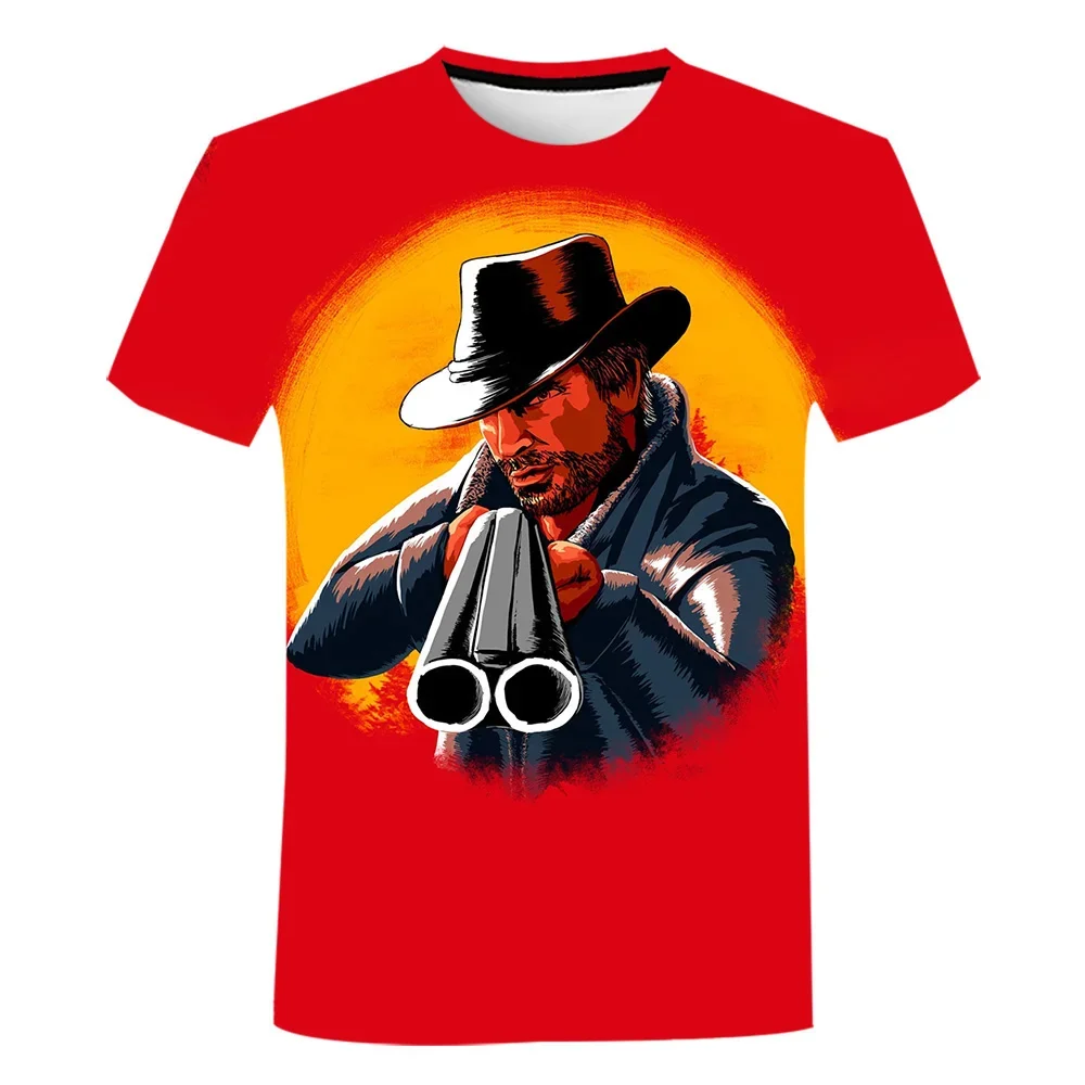 Tshirt Summer Game T-Shirts Red Dead Redemption 2 3D Print Streetwear Boys GirlsNeutral Fashion Oversized TShirt Kids Tees Tops