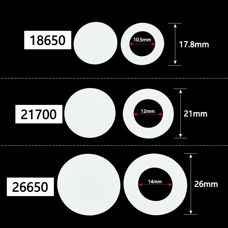 25~500pcs Li-ion Battery Insulation Gasket Pack 18650 21700 26650 Cell Barley Adhesive Paper Glue Fish Electrode Insulated Pads