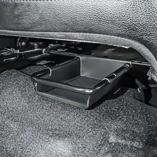 Imagen 2 del producto Organizador de almacenamiento frontal debajo del asiento para Jeep Wrangler JL JLU 2018-2025 y Gladiator JT 2020-2025, caja de almacenamiento oculta inferior, bandeja para coche