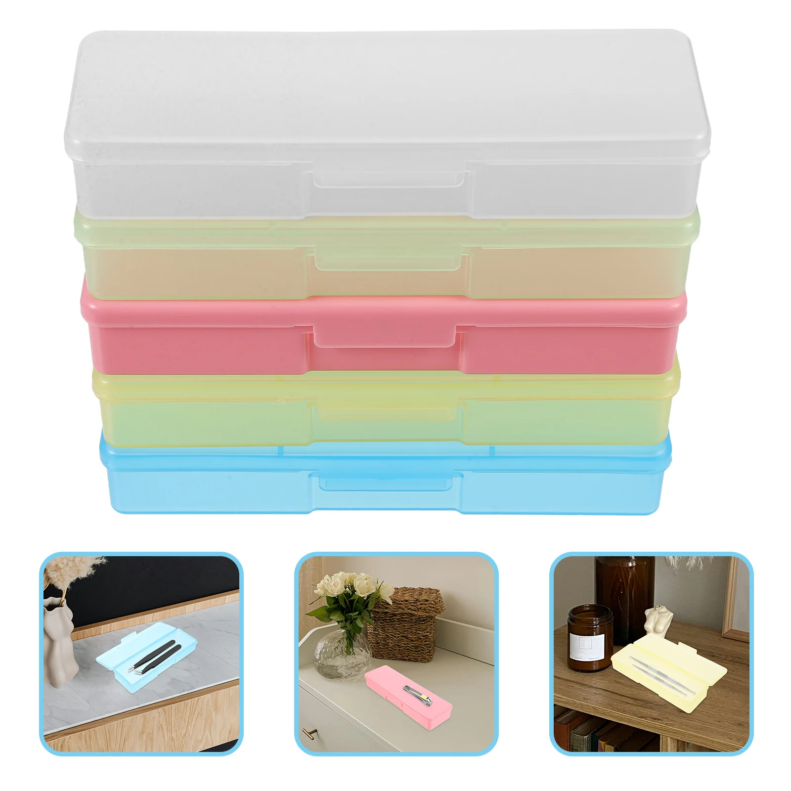 Caja de almacenamiento para pinzas, organizador de pestañas, soporte portátil para herramientas de pestañas, estuche de plástico duradero para extensiones, 5 uds.