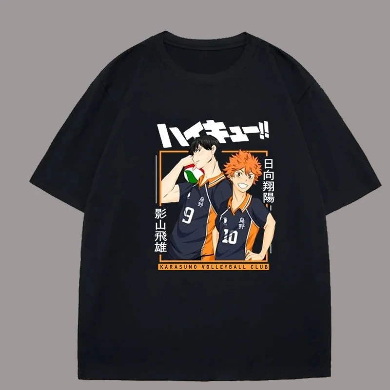 

2025 Anime Haikyuu T Shirts Shoyo Hinata Printed T-shirt Summer Y2k Short Sleeve Bottom Shirt Yu Nishinoya 100% Cotton T-shirts