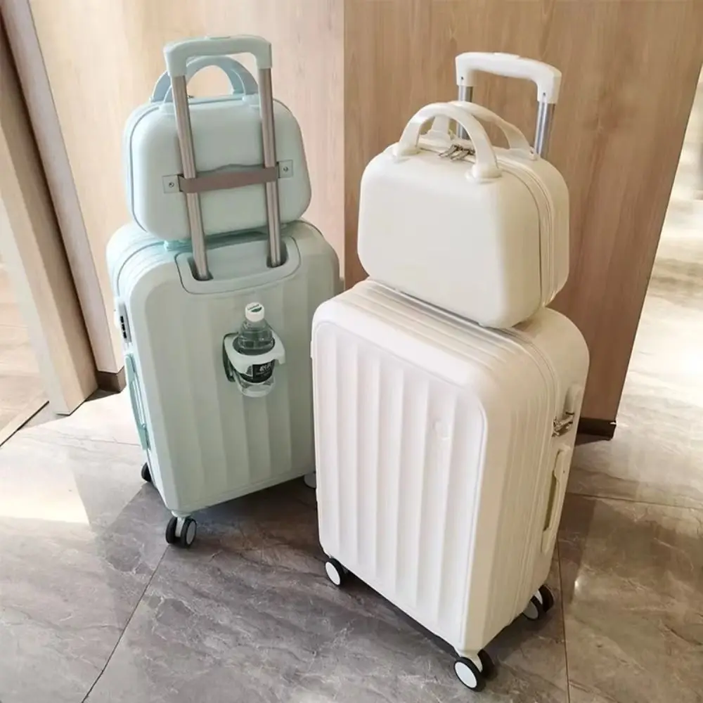 Storage Toiletry Box Solid Color Suitcase Large Capacity Square Box 14-inch Cosmetic Cases Portable Zipper Makeup Case Travel