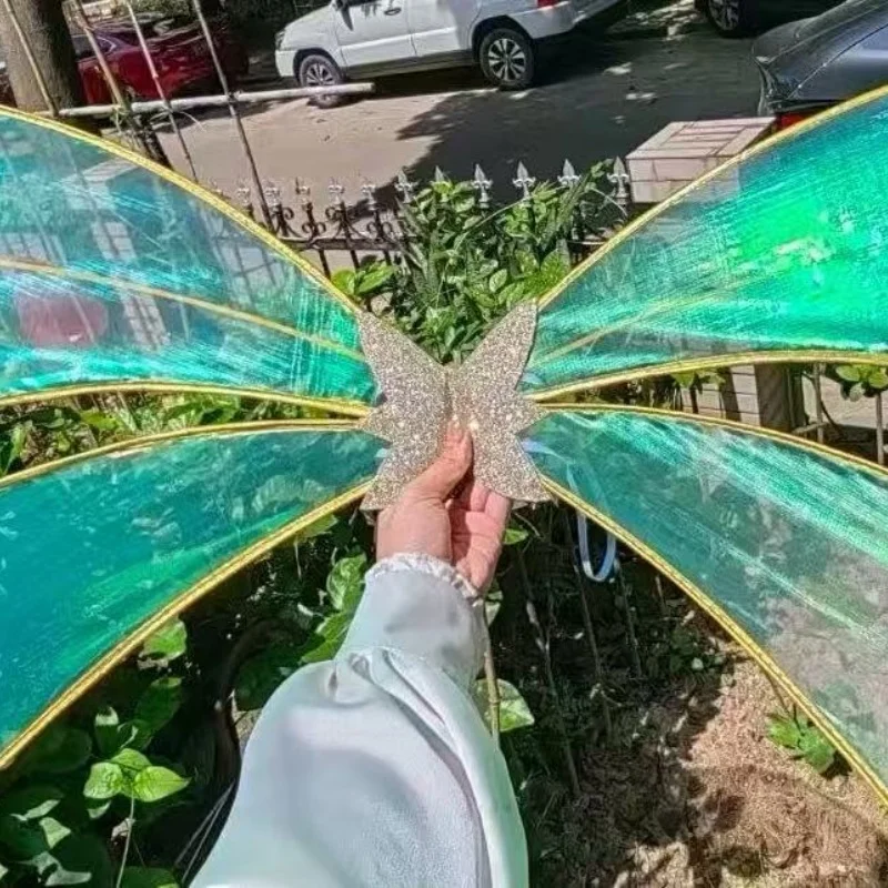 Organza Butterfly Wing for Women Girls, Blue Fairy Wings Halloween Cosplay Supplies