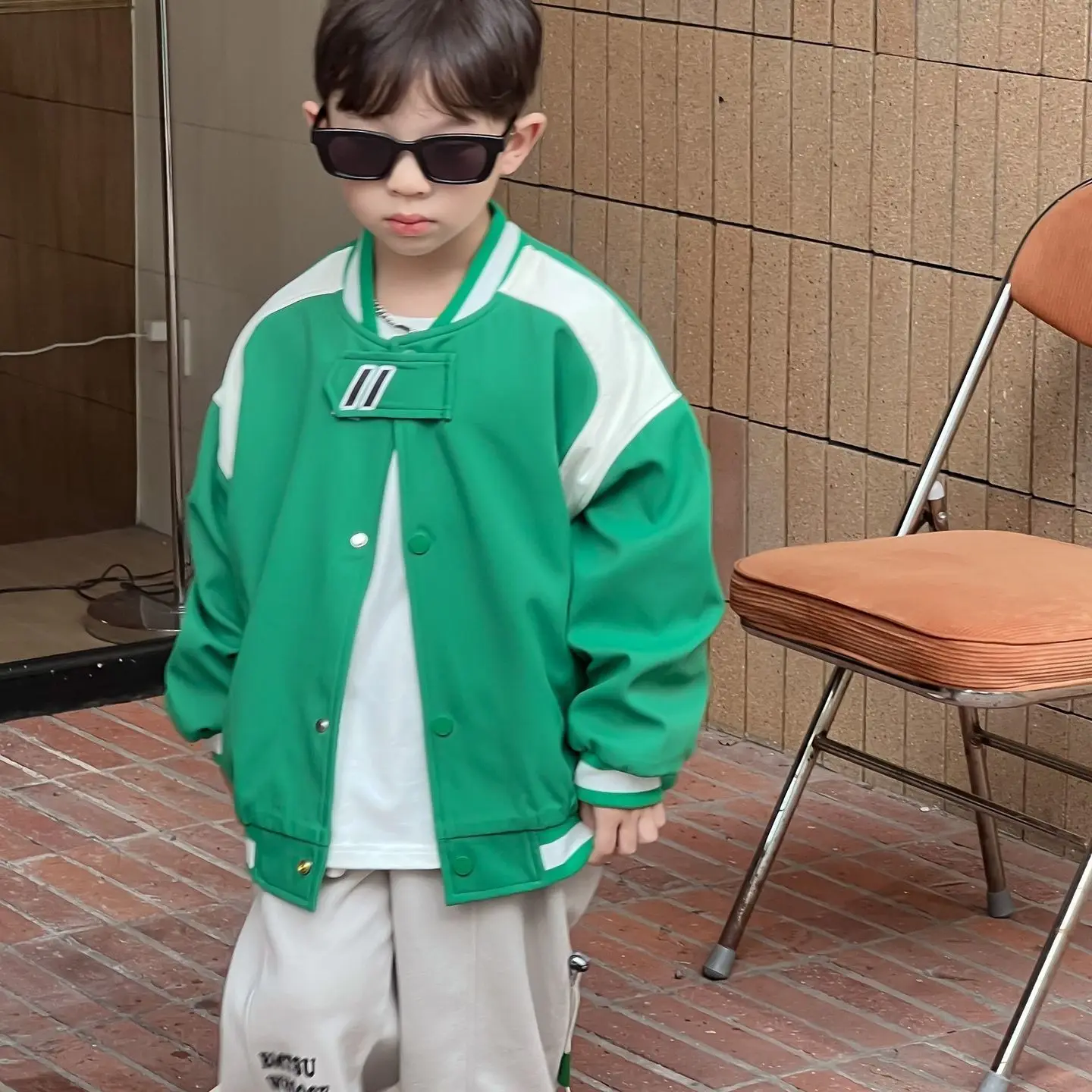 

2025 Spring Autumn New Boys Baseball Jacket Korean Style Trendy Streetwear Jacket for Tween Boys Big Kids Kids Outerwear