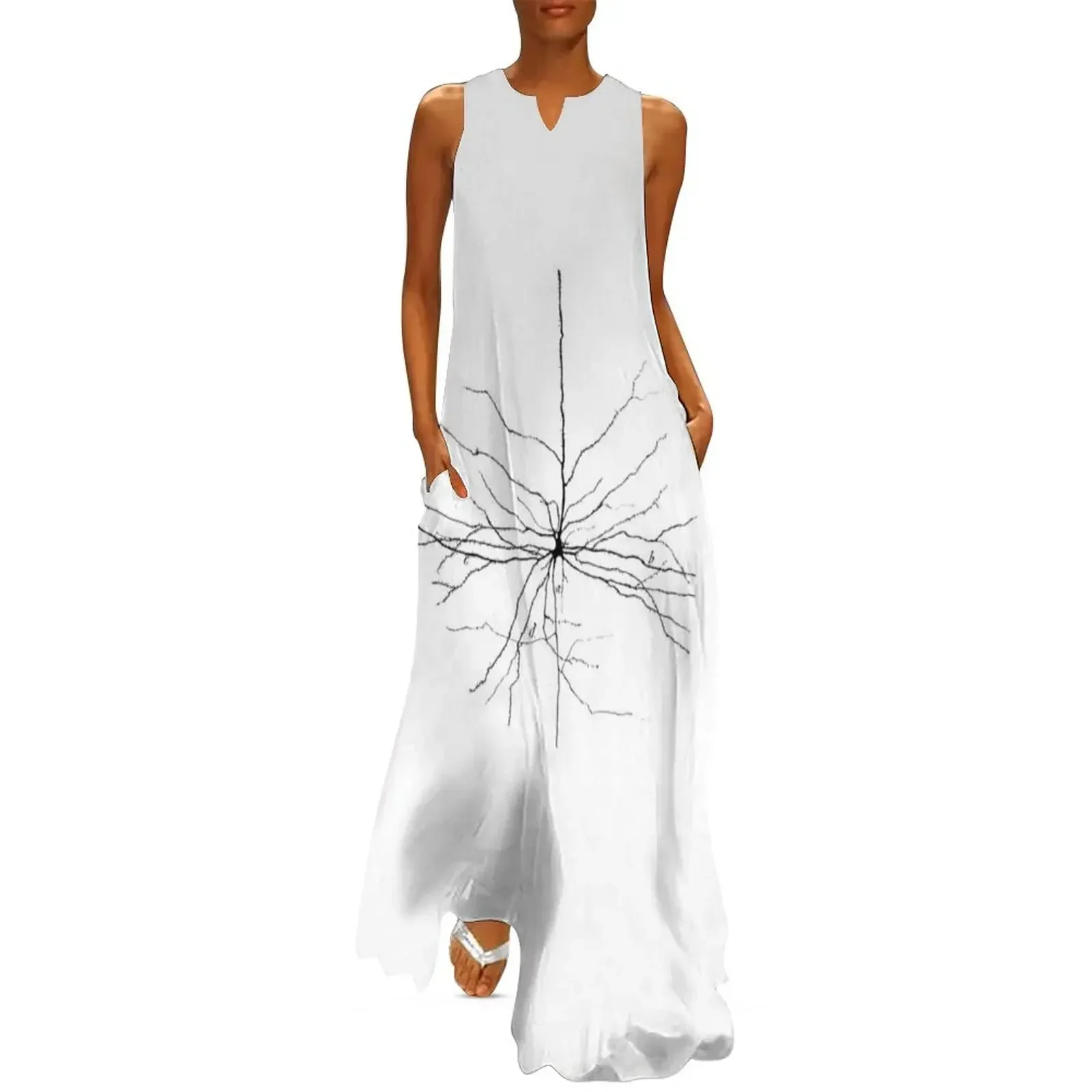 

Cajal Illustration, Pyramidal Cell Long Dress summer dress woman 2025 trendy Dresses Woman clothes Dress