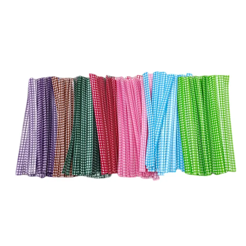 Farb gitter Metallic Twist Tie Draht für Cello tasche Kuchen Lutscher Geschenke Packgae Hochzeits feier DIY Verpackungs werkzeug liefert 12cm – Detail 7