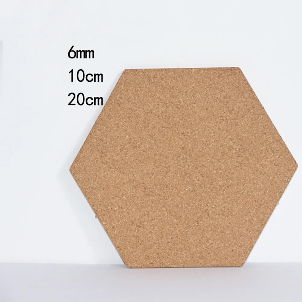 5Pcs Hexagon Cork Board Natural Color Vintage Bulletin Board Noise Absorbing Wall Decor Memo Notice Tile for Home Office