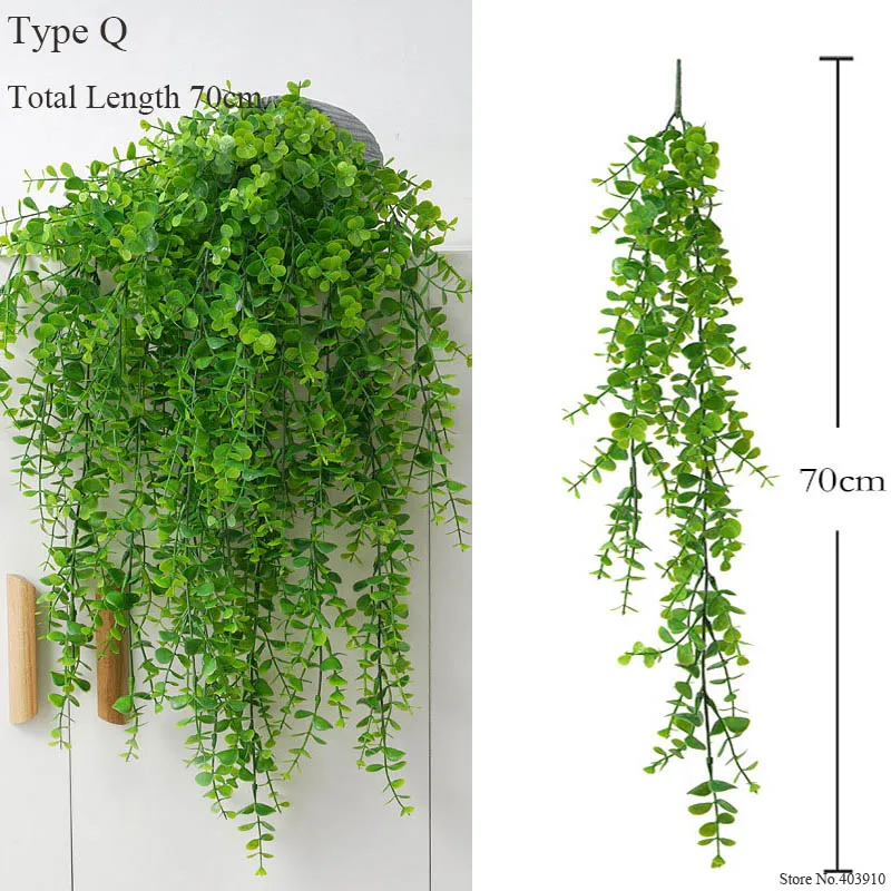 5 forks green Hanging Plant Artificial Plant Willow Wall Home Decoration Balcony Decoration Flower Basket Accessories