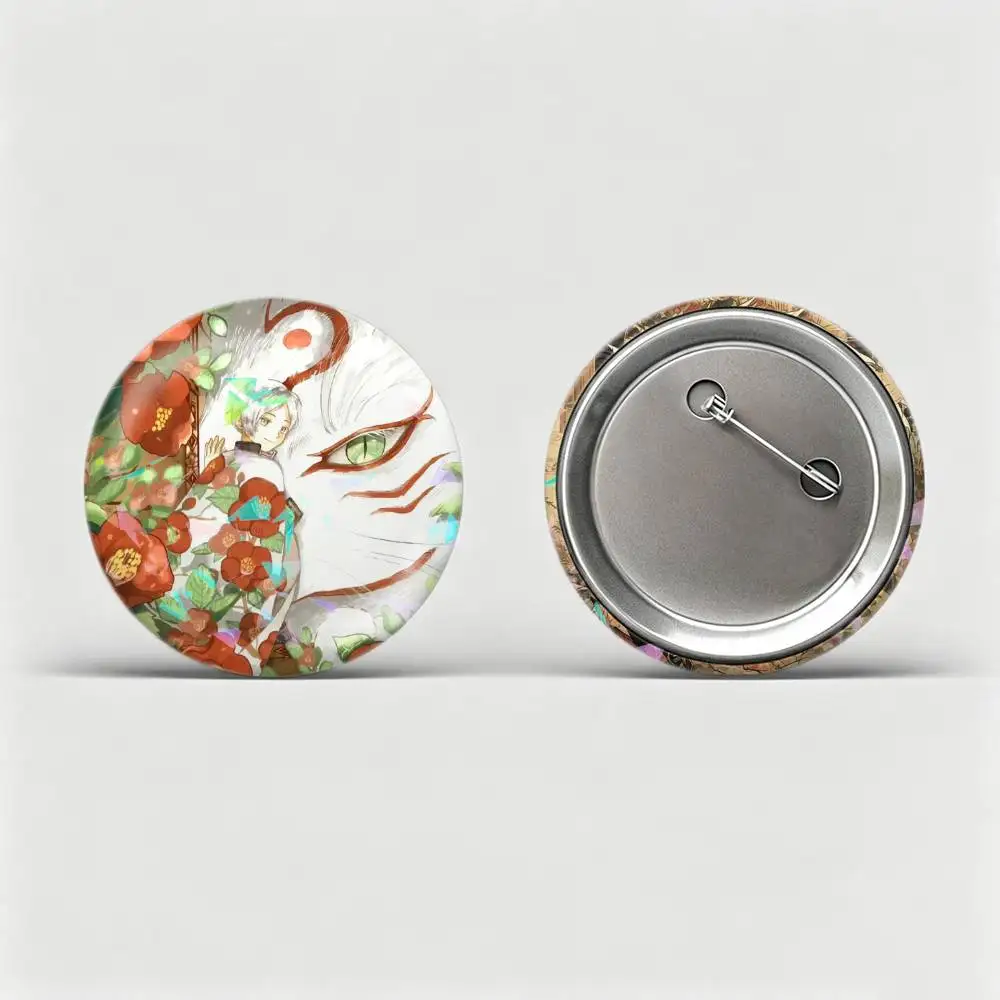 Anime N-Natsume Nyanko  Custom Tinplate Round Button Badges Pins Brooches for Clothes Backpack