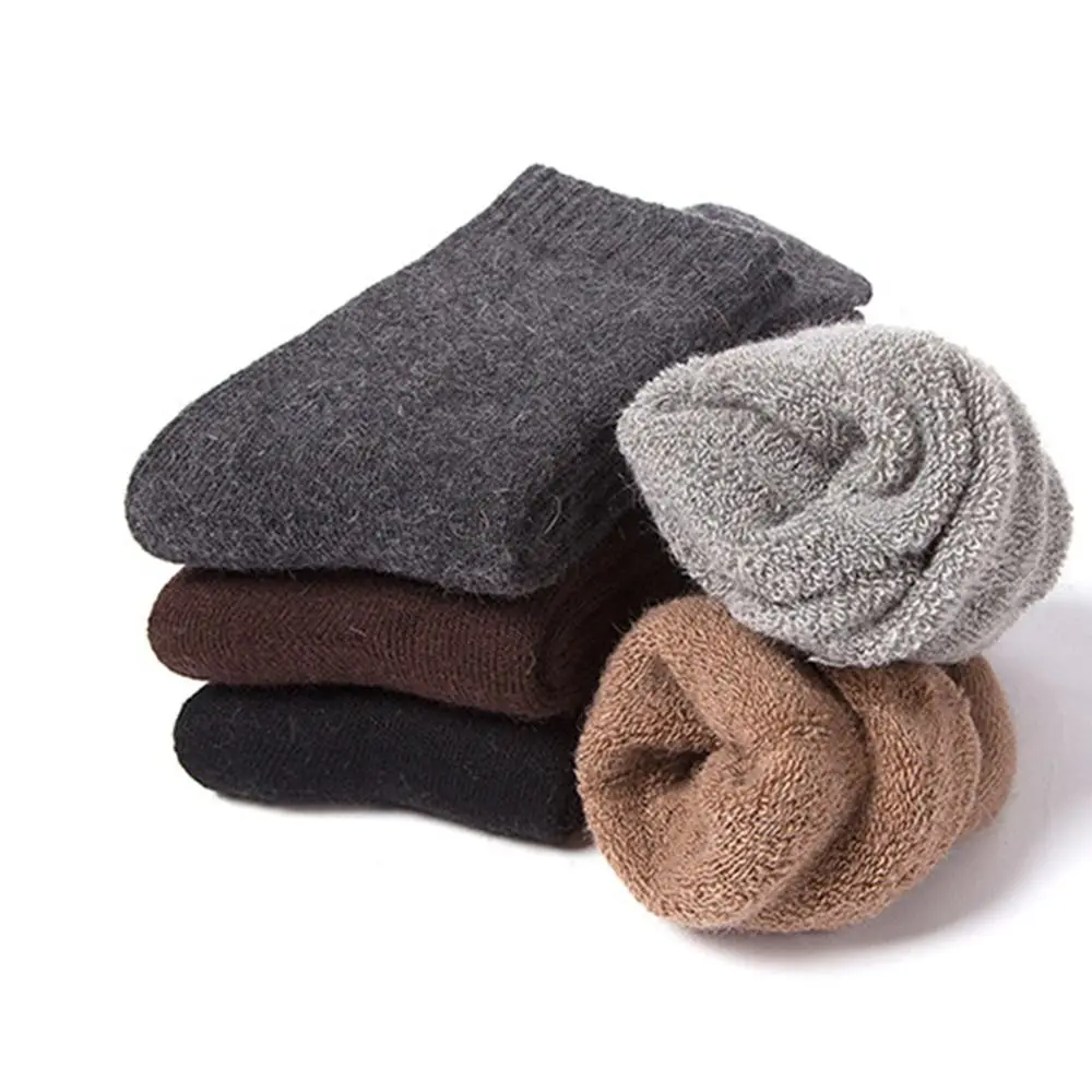 Thermal Warm Solid Color Terry Socks Crew Sock Super Thicker Thicker Solid Socks Wool Socks Men Socks Cashmere Hosiery
