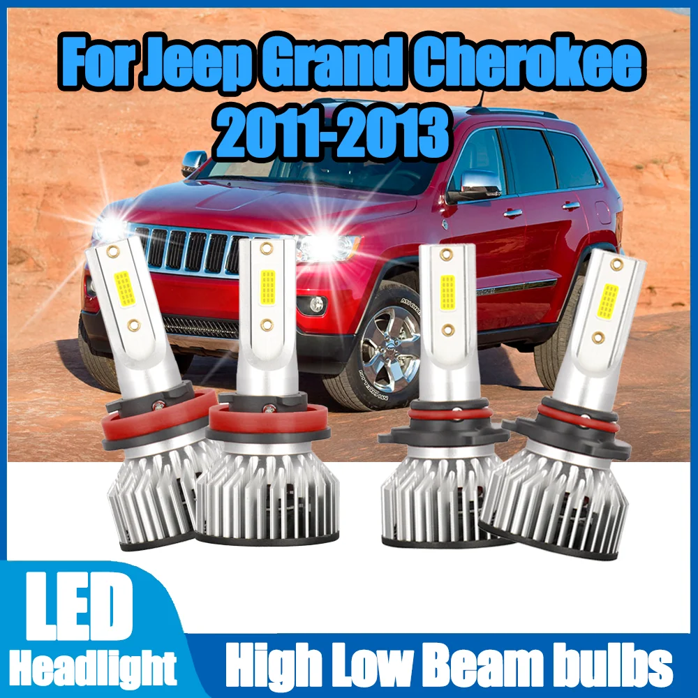 

Светодиодные лампы для фар автомобиля (ближний/дальний свет), 6000K, белый свет, Canbus, без ошибок, Turbo HeadLamp, Plug and Play, для Jeep Grand Cherokee 2011-2013