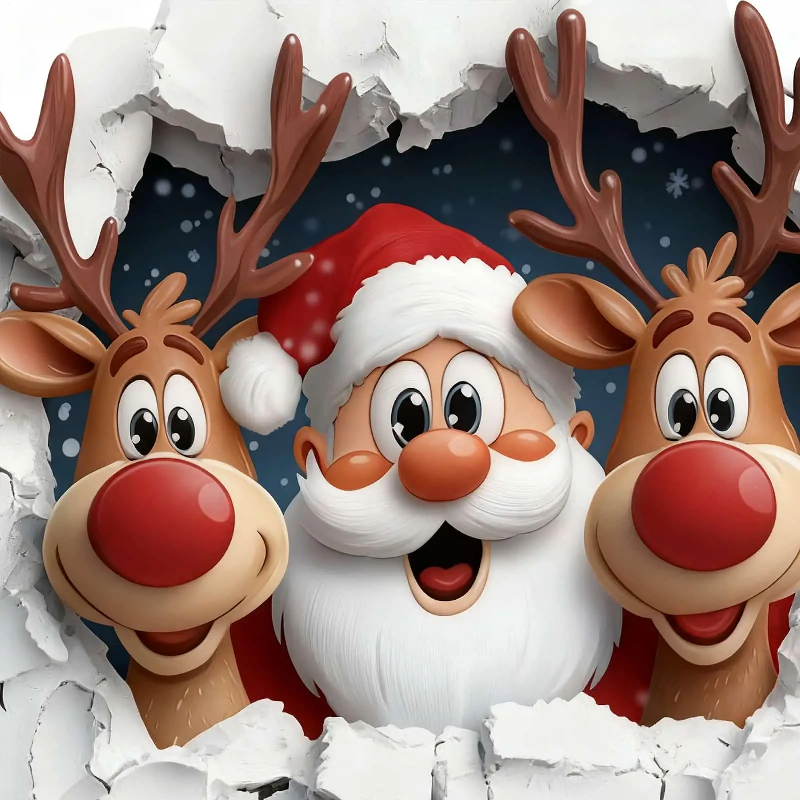 Santa Claus Reindeer Wall Sticker detachable stickers reusable suitable for door and wall decoration Christmas ornaments