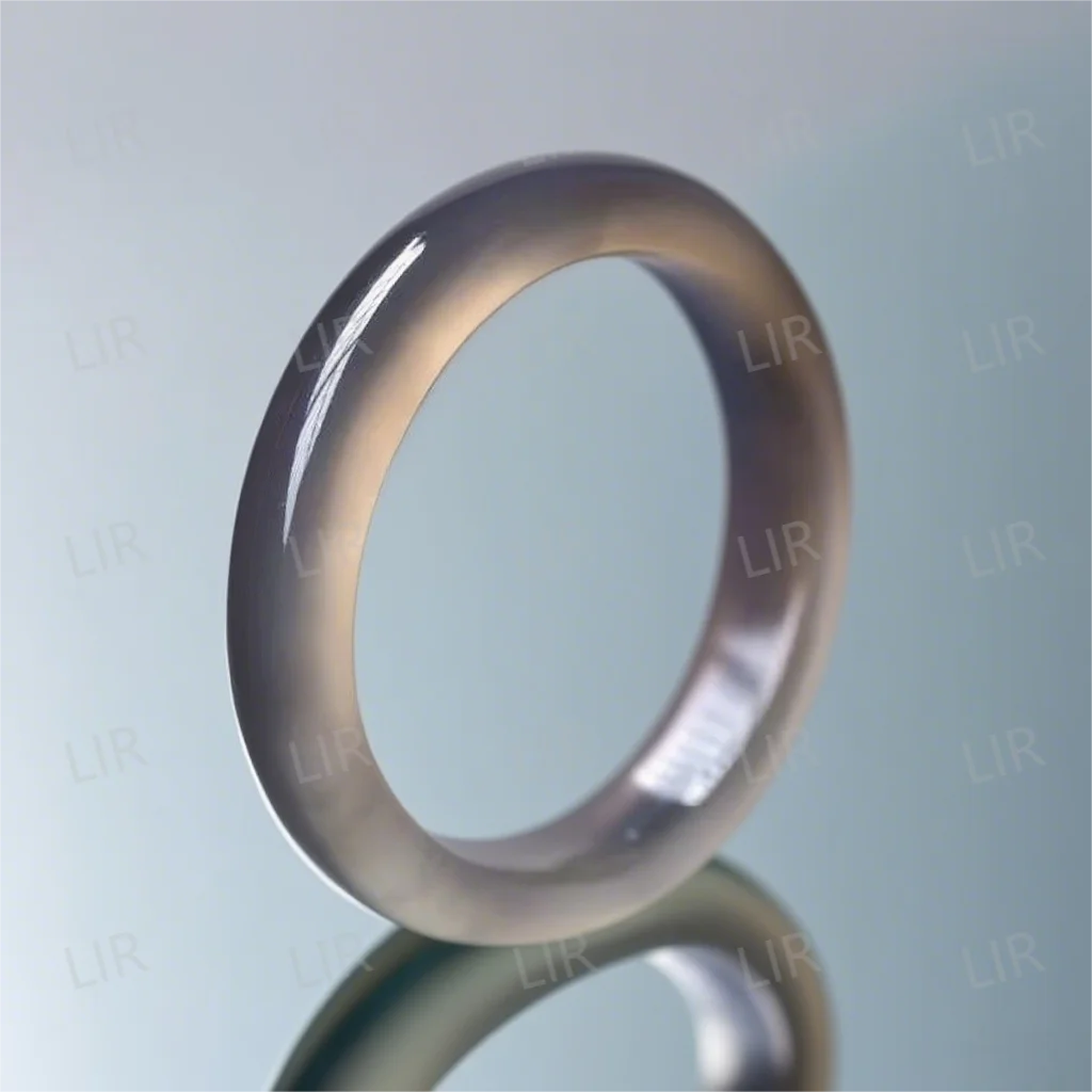 

LIR Brazilian High-Ice Smoky Gray Slim Chalcedony Bracelet - Gray Agate, Azure-Hued, Jade-Like, Understated Luxury